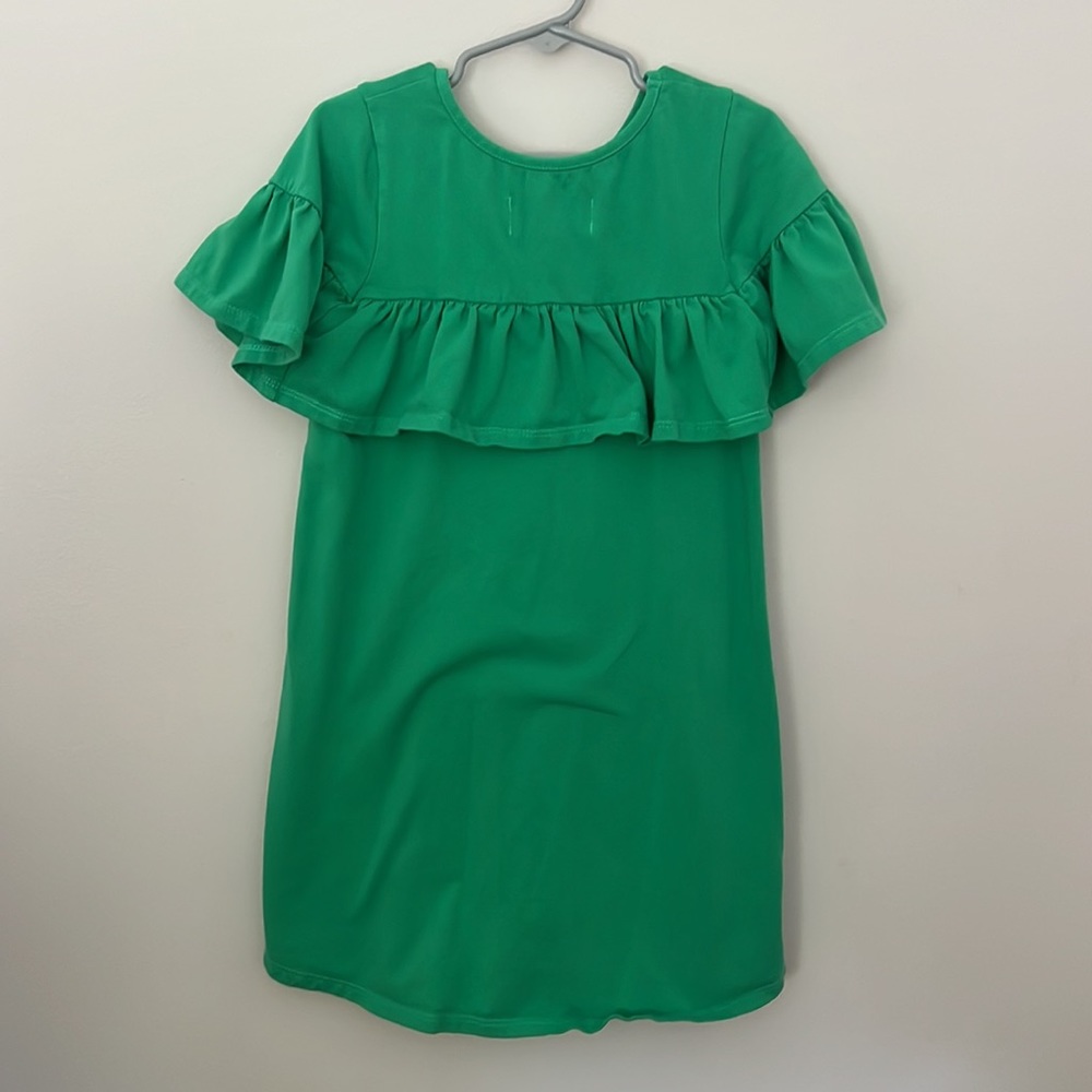 Green Ruffled Kids Dress - Picture 4 of 4